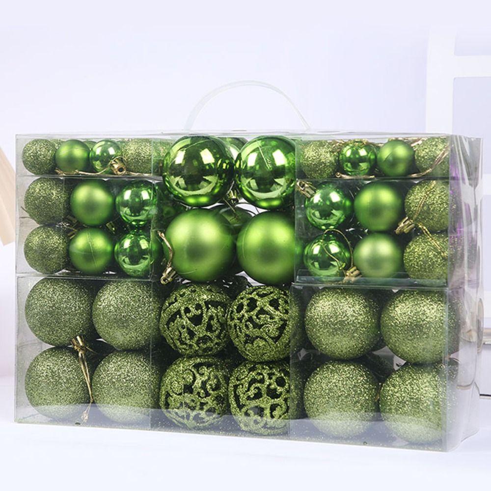 100pcs/box Plastic Xmas Tree Decorative Ball Shatterproof Christmas Ball Gift Box New Year