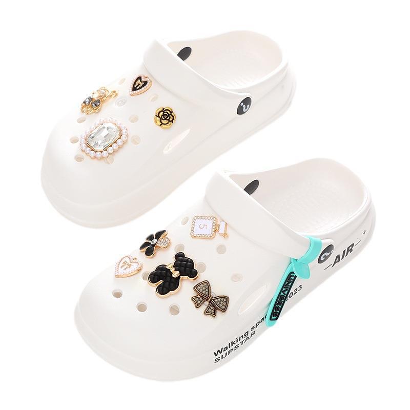 Zinc Alloy Pearl Flower Clog Accessories - DIY Shoe Buckle Decoration