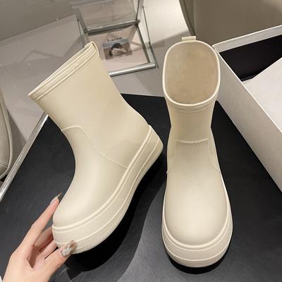 Женские зимние полусапоги, нескользящие, износостойкие, резиновые дождевые ботинки