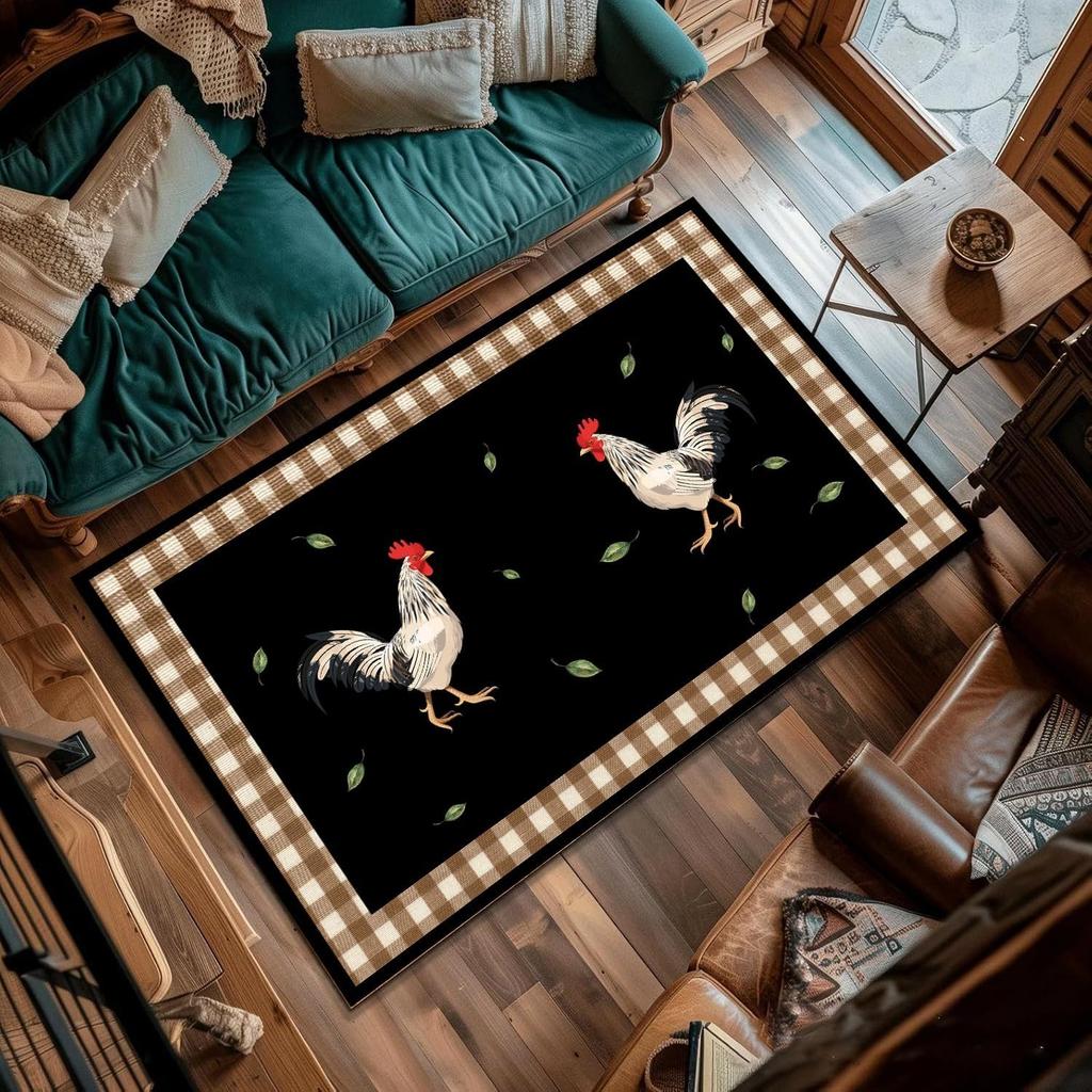 Деревенский ковер с петухом, ковер для гостиной, нескользящий, деревенский ковер, современный ковер с курицей, коврик с петухом, мягкие ковры для домашнего декора в стиле фермерского дома