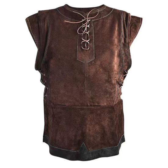 Мужской средневековый панк-жилет викингов, костюм Арчера для косплея, для взрослых, нагрудный доспех, наряд для ролевой игры, куртка-куртка, мужской охотничий жилет на Хэллоуин, пиратский жилет