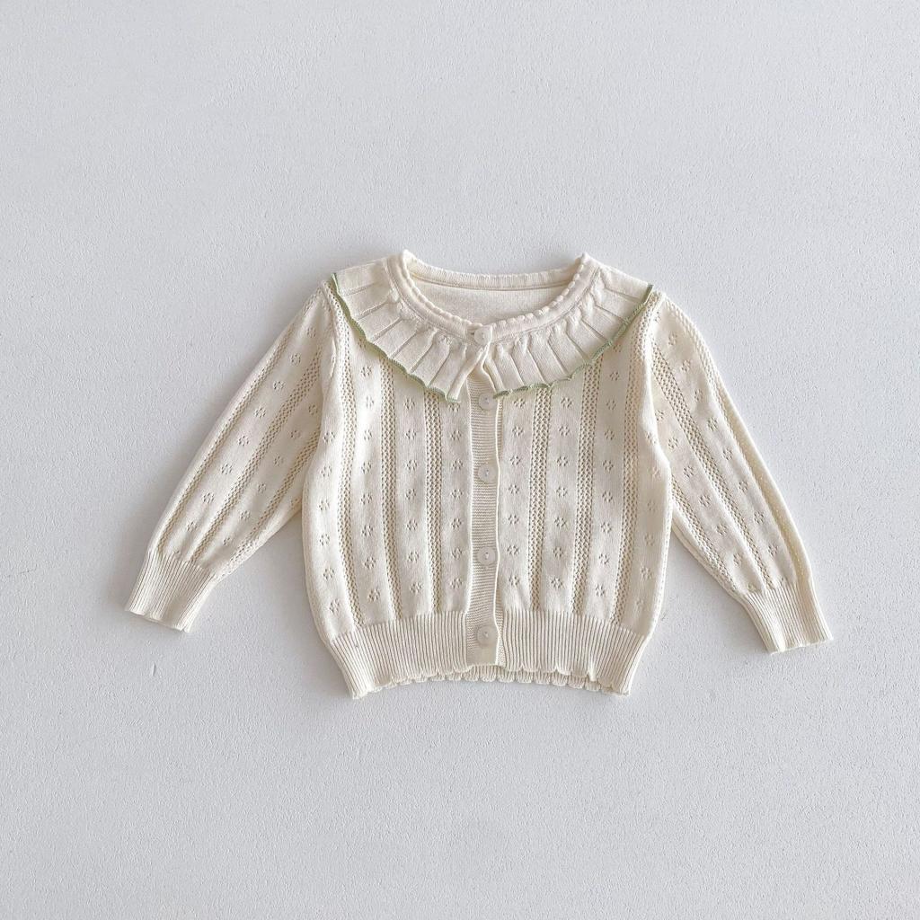 Детская одежда, милый детский вязаный свитер, летняя тонкая девочка, маленький снаружи, кардиган с кондиционером