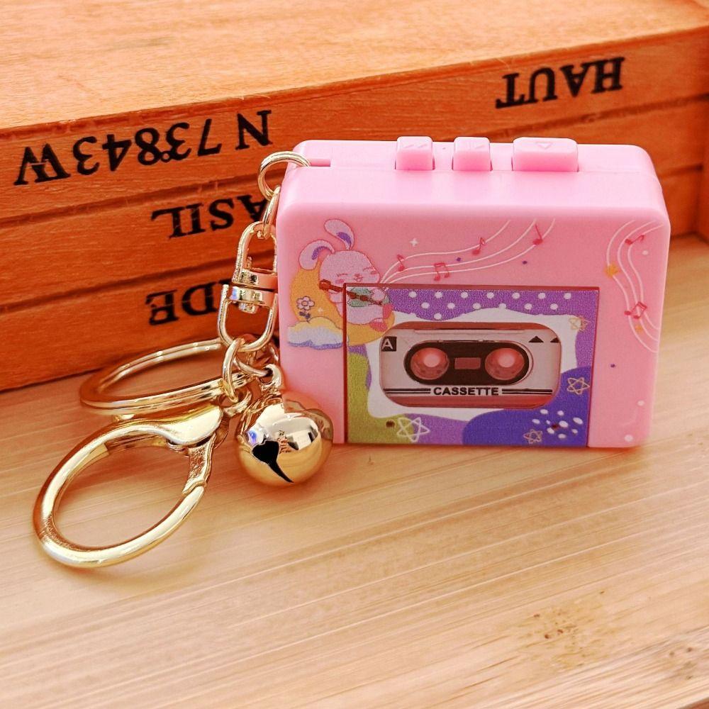 With Music Recording Music Box Pendant Recordable Retro Tape Recorder Keychain Small Gift