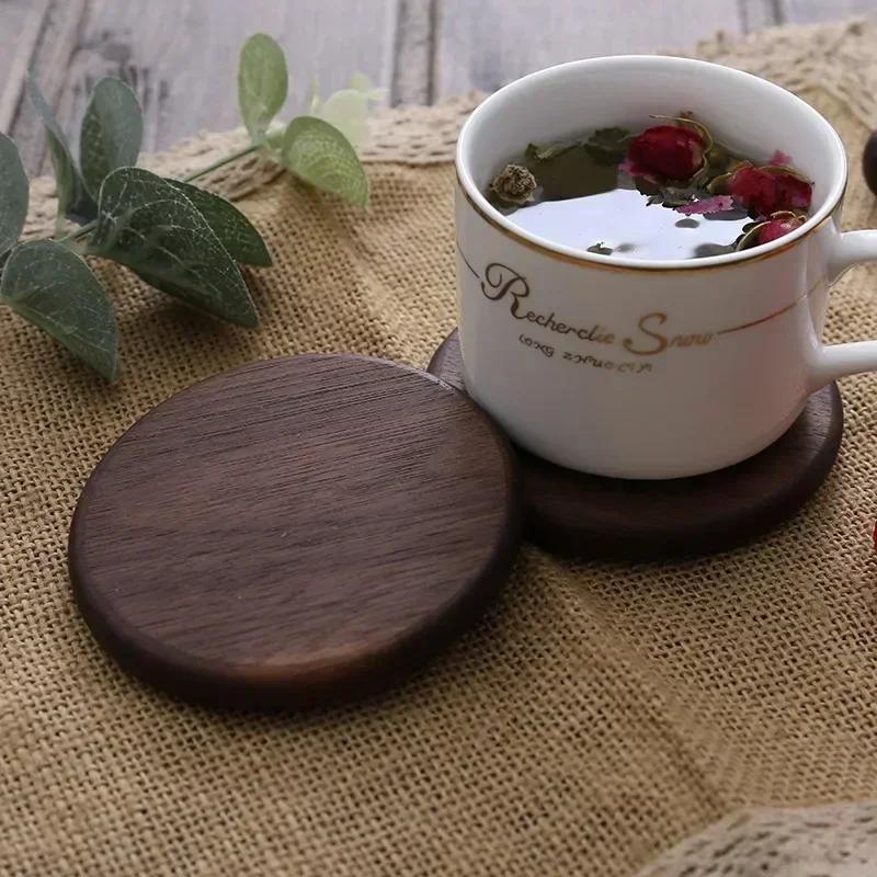 1PCS Wood Placemats Coasters Tea Coffee Cup Pad Decor Durable Heat Resistant Square Round Drink Mat Bowl Teapot Holder 88cm