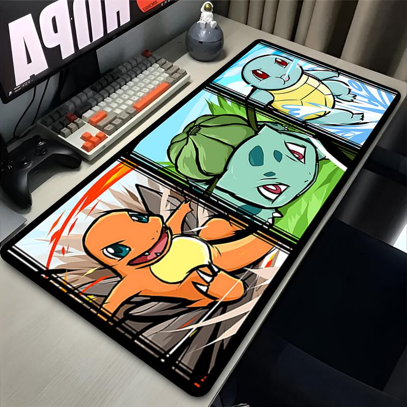 Mouse Pad Large Gaming Accessories Computer Gamer Keyboard Pad P-Pokemon Squirtle Laptop Desk Mouse Mat XXL Rubber Base Mousepad
