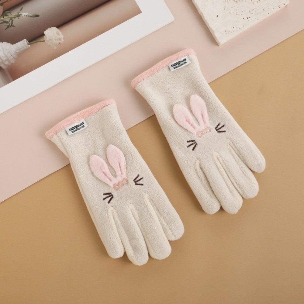 Plush Ski Gloves Polar Fleece Full Finger Gloves New Windproof Coldproof Gloves Autumn and Winter