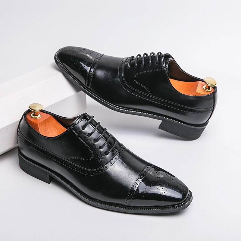 Модные мужские броги Four Seasons Formal Brogues, дышащие, повседневные, осветляющие, мужские туфли, кожаные туфли для парикмахеров, свадебные туфли D484