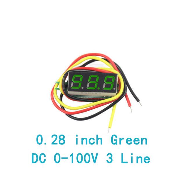 DC 0V-100V 0.28 Inch LED Digital Voltmeter Voltage Meter Volt Detector Monitor Tester Panel Car 12V 24V Red Green Blue Yellow Fuses4