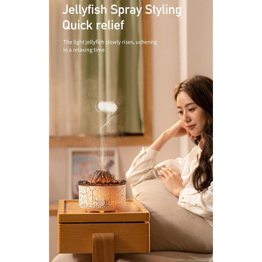 Увлажнители пламени вулкана, диффузоры с 7 цветными лампочками, диффузоры для ароматерапии, необходимое украшение для дома, комнаты, аромат