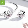 Yinziyun Cat Paw Print DIY Bracelet Spacer Beads: Cute S925 Sterling Silver Pet Imprint Collection