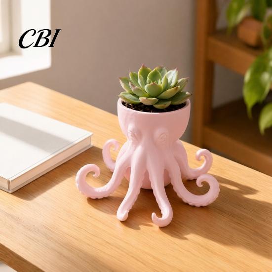 Уникальный Горшок-Статуэтка, 3D-печатная Ваза-Осьминог, Формованный Цветочный Горшок, Креативный Горшок, Ручная Роспись, Забавное Животное для Комнатных и Уличных Растений, Садовые Украшения