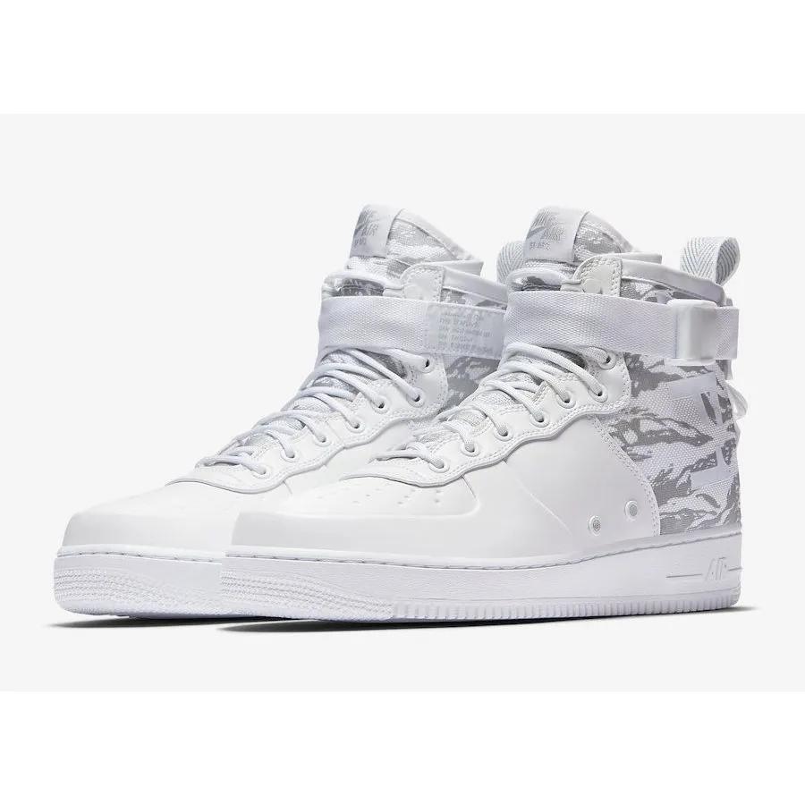 Nike SF Air Force 1 Mid 'Зимний камуфляж' (унисекс) Белые / Серебристые светоотражающие кеды AA1129 100