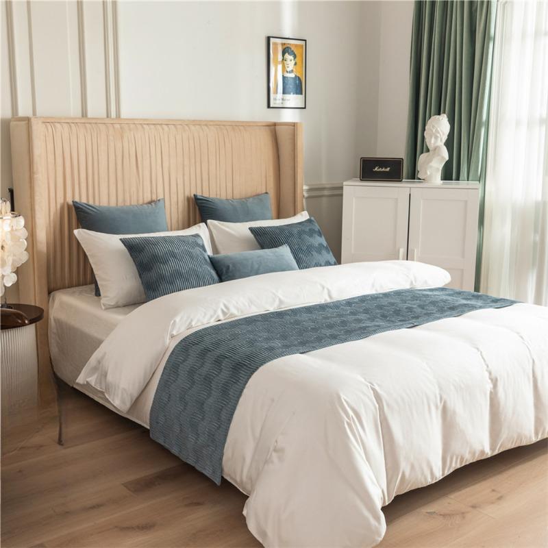 Скандинавская простота, бархатное волнистое узорное постельное полотенце, домашний отель, плед, дорожка для столовой, декор для свадебной вечеринки, полотенце с хвостиком, наволочка