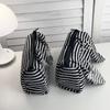 Multi-functional Striped Pencil Case Large Capacity Stationery Organizer  Makeup Table