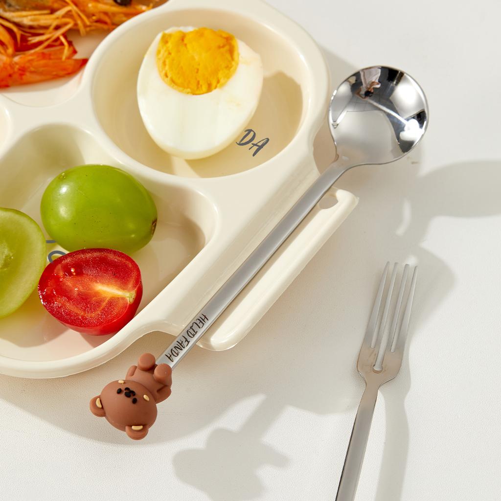 WORTHBUY New Cute Dinner Plate Dish With Compartments Reusable Fruit Salad Plates Weight Control Plastic Divided Food Plate