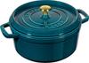 Staub Cocotte Round La Mer 20 см латунная ручка с двумя ручками литой эмалированный горшок IH совместимый японский продукт с серийным номером La Cocotte Round 1023919 "Pico
