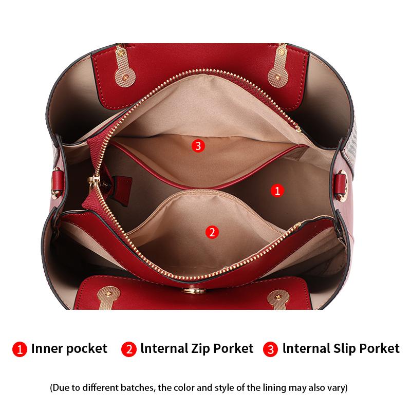Aidrani Новая вместительная женская сумка из коровьей кожи, модная контрастная сумка красного цвета