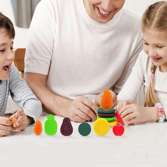 6/12Pcs Silicone Sensory Stone Toy Anxiety Stress Relief Portable Travel Calming Fidget Stone Textured Worry Stone Toy Kids Teens Adults Gift