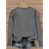 Simple and clean lines with English letter pattern print, fashionable and elegant women's casual sports-style top for spring, autumn, and winter,