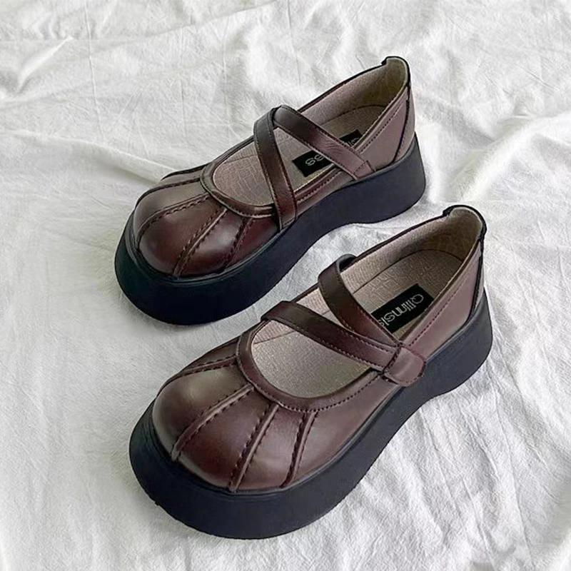 Новая модная универсальная женская обувь, однотонная верхняя одежда, женские мокасины с круглым носком, средний каблук, неглубокий носок