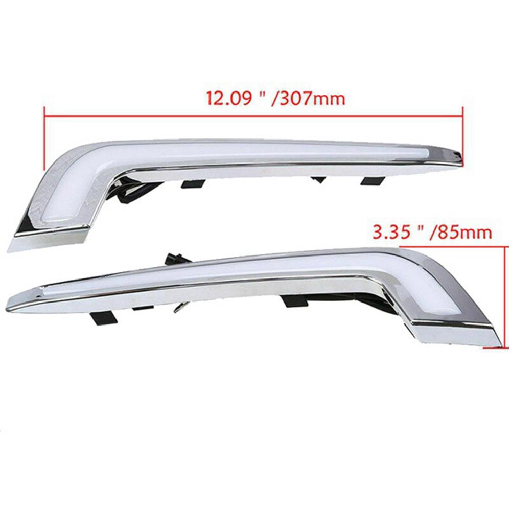 1 Pair Daytime Running Light Fog Lamp for Cadillac XTS 2013-2017, White + Yellow