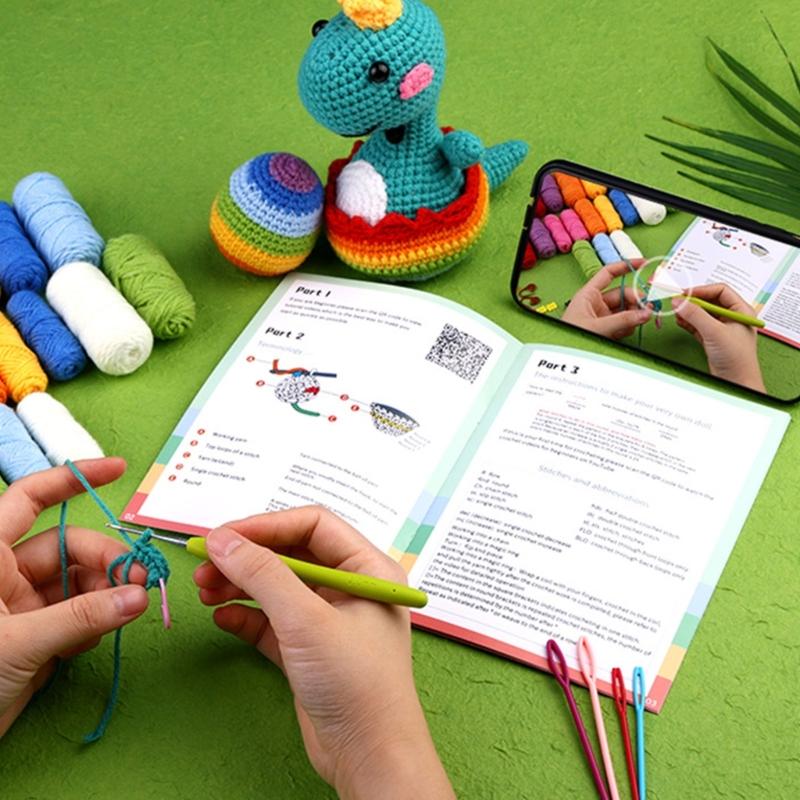Наборы для вязания крючком и спицами DIY ручной работы, шерстяная пряжа, нитки, швейные материалы для начинающих