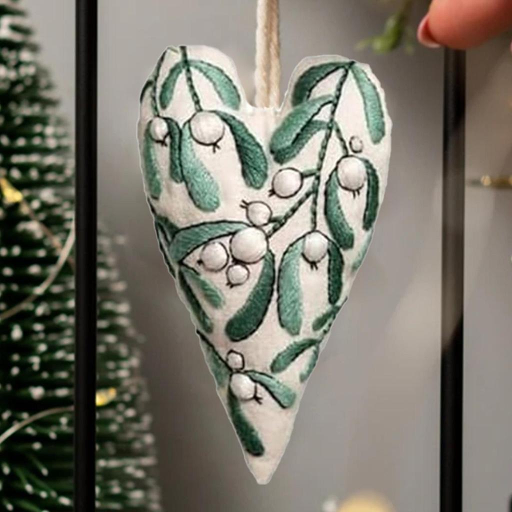 Набор для начинающих вышивальщиков Сердечко Рождественское украшение Научитесь вышивать Полный набор для искусства и рукоделия Для путешествий Проект Релаксация