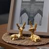 Brass Deer for Home Decor - 2 Piece (6.5 Inches,) - 100% Pure Brass | Decorative Brass Deer (Hiran) for Desk, Car, and Home Decor