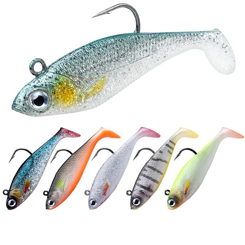 Предварительно оснащенная джиг-головка Мягкие рыболовные приманки Весло-хвост Свимбейты для ловли окуня Приманка премиум-класса для ловли соленой пресноводной форели краппи