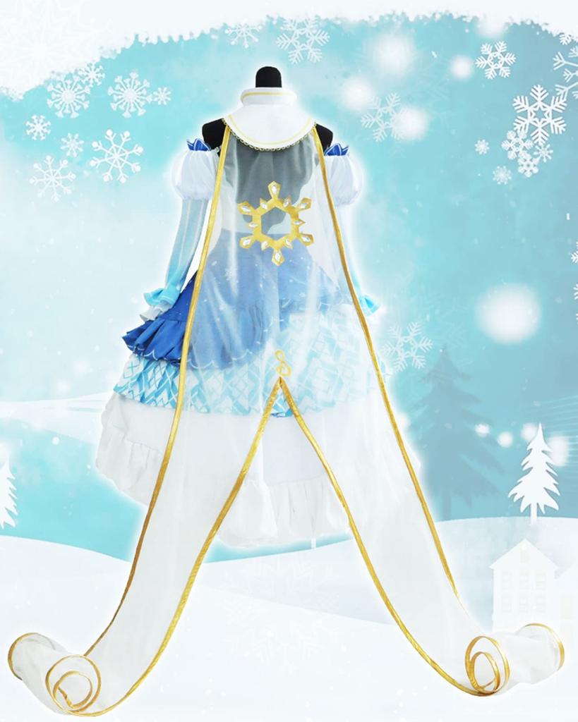 [Milky Time] Snow Miku Hatsune Miku Cosplay Costume with Wig, Halloween Costume for 2019