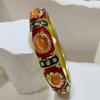 1.4cm Enamel Bracelet Widen Faux Cat‑Eye Enamel Bangle Handicraft Enamel Bangle  Jewelry Gifts
