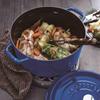 Staub Pico Cocotte Круглый 24 см Королевский Синий литой эмалированный горшок ручной работы Безопасен для духовки