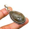 Labradorite Gemstone Handmade 925 Silver Plated Jewelry Pendant 2.00"