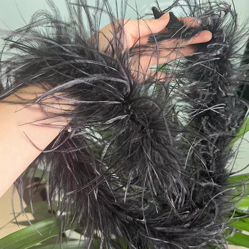 Ostrich Feather Strips and Headdresses: Perfect for Evening Gowns, Wedding Dresses, and Clothing Decoration