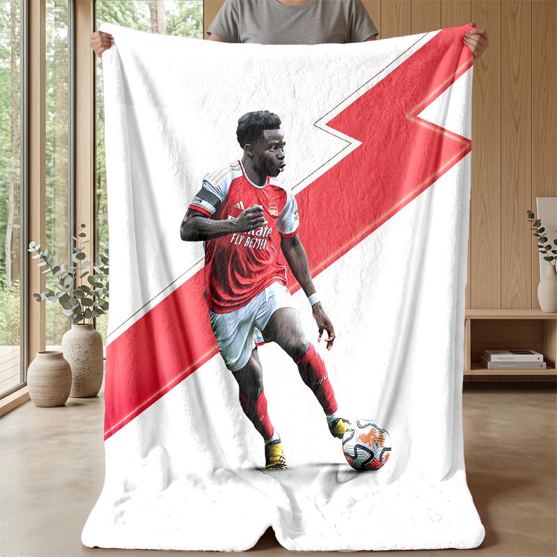 Bukayo Saka Theme blanket Soft Flannel Blanket Plush Throw Blanket Cozy Sofa Bed Blanket for Home Decor