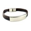 [L1861] - Black Brown 'Identity' Steel Bracelet