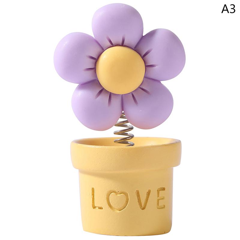 Украшение в виде цветка для автомобиля с качающейся головой, милый цветок подсолнуха, украшение в виде цветка для автомобиля с качающейся головой, аксессуары для украшения салона автомобиля