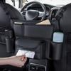 High Capacity Adjustable Car Storage Box Backseat Trunk Organizer Multi-use PU Leather Car Seat Back Organizers with Bag