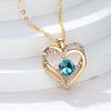 SHENI fashion micro-inlaid double heart-shaped micro-inlaid zircon confession collarbone necklace