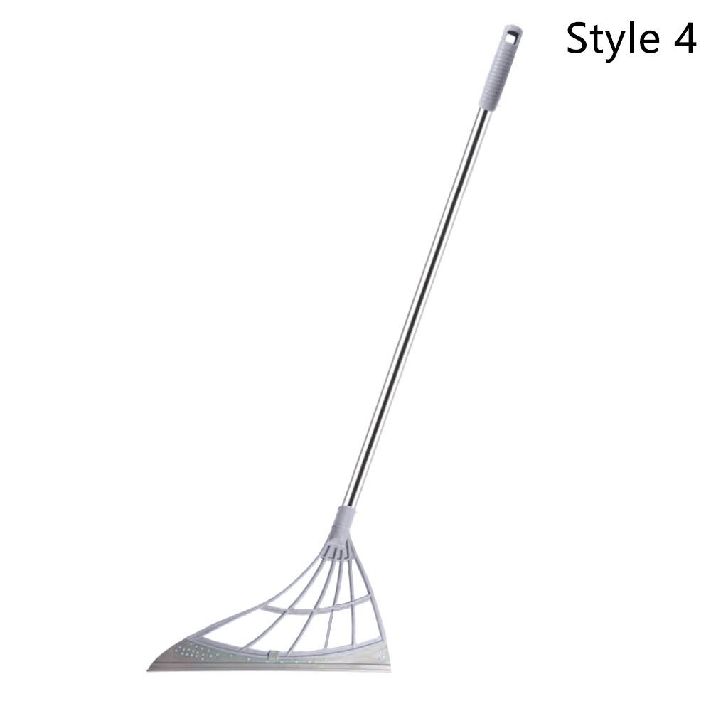 Lazy Broom Silicone Broom Water Stain Remover Stainless Scraper Non-Stick Hair Remover Window Groove Cleaning Flexible