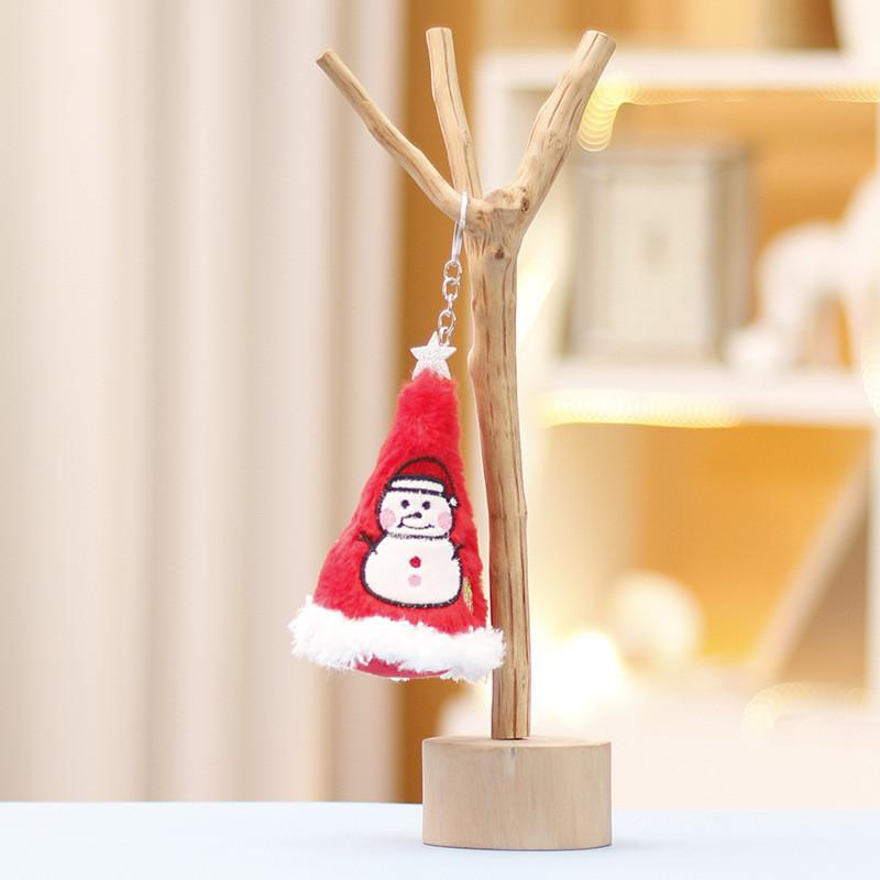 Christmas Santa Tree Hat Plush Keychain Toy Cartoon Decorations Pendant Doll