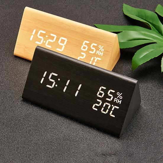 Будильник с голосовым управлением, энергосберегающие многофункциональные настольные часы из АБС-пластика с прозрачным экраном для дома