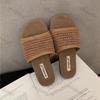 Модные женские сандалии 2025 Лето Винтажное плетение Односложные шлепанцы на плоской подошве Модные уличные Легкие Удобные Мягкая подошва Повседневная обувь