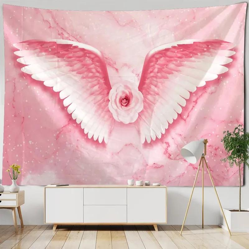 Гобелен с узором «Космические крылья фантазии» для украшения стен дома, гобелен для спальни, гостиной, гобелен
