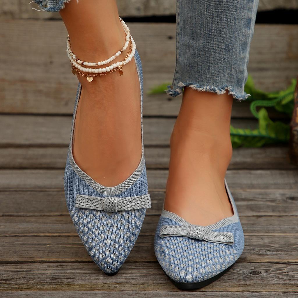 Весенняя женская обувь на плоской подошве, 2024 г., вязаные носки, кроссовки, дышащие женские лоферы без шнуровки, с круглым носком, размеры 36–43, легкие туфли больших размеров