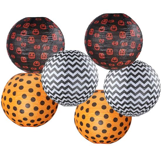 12 шт. Украшения для Хэллоуина, сотовые тыквенные шары-фонарики, бумажные веера, подвесные украшения, жуткий декор для дома, офиса, вечеринки