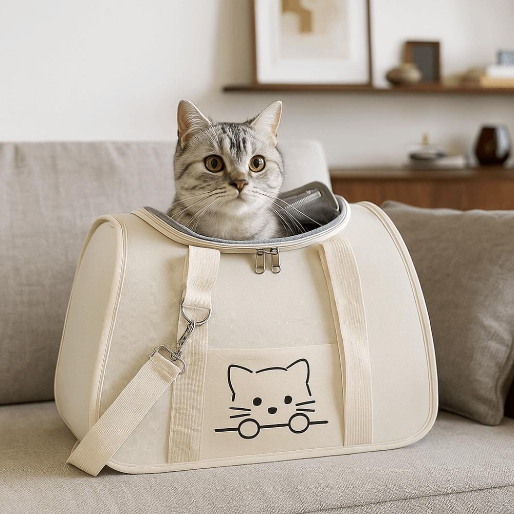 Breathable Pet Carrier Backpack Ventilated Cat Outing Crossbody Bag Travel Shoulder Bag Travel