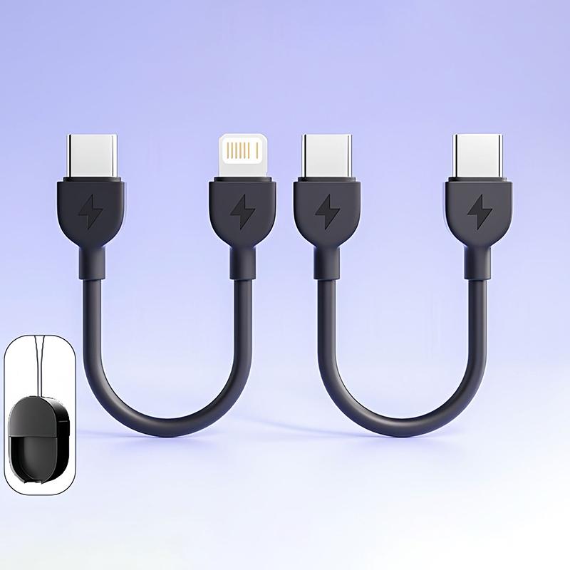 Кабель Type-C для быстрой зарядки Usb-C Короткий брелок Кабель для передачи данных Для Lightning Для iPhone Для Android Мобильный телефон Планшет Аксессуары