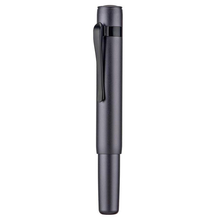 Hongdian M2 Mini Fountain Pen, Fine Nib, Soft Tip, Gray Aluminum, Slim Pocket Travel Pen