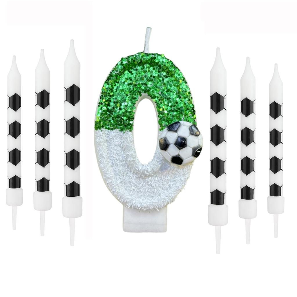7 шт. свечи с цифрами на день рождения белые футбольные цифры 0-9 свечи на день рождения для топпера для торта для детей взрослых вечеринка юбилейные принадлежности